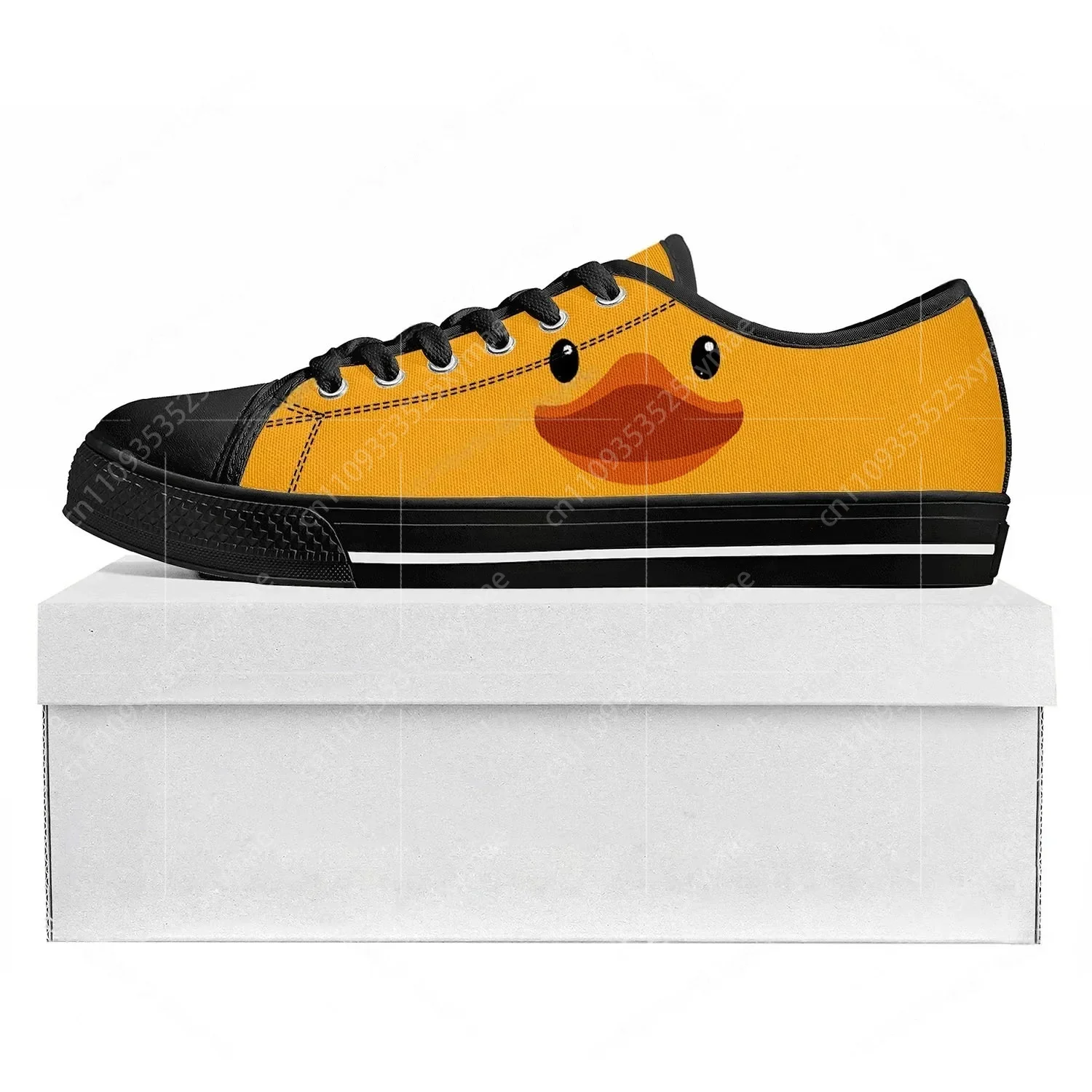 

Кеды унисекс с принтом желтой утки, высококачественные, повседневные, для подростков, парные, на заказ, черные