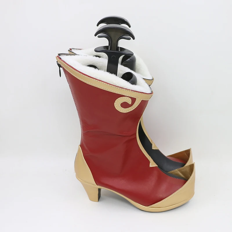 Neues Spiel Anime Genshin Impact Yanfei Cosplay Schuhe Stiefel Kostüm Halloween Party Outfit für Frauen Zubehör Anpassung