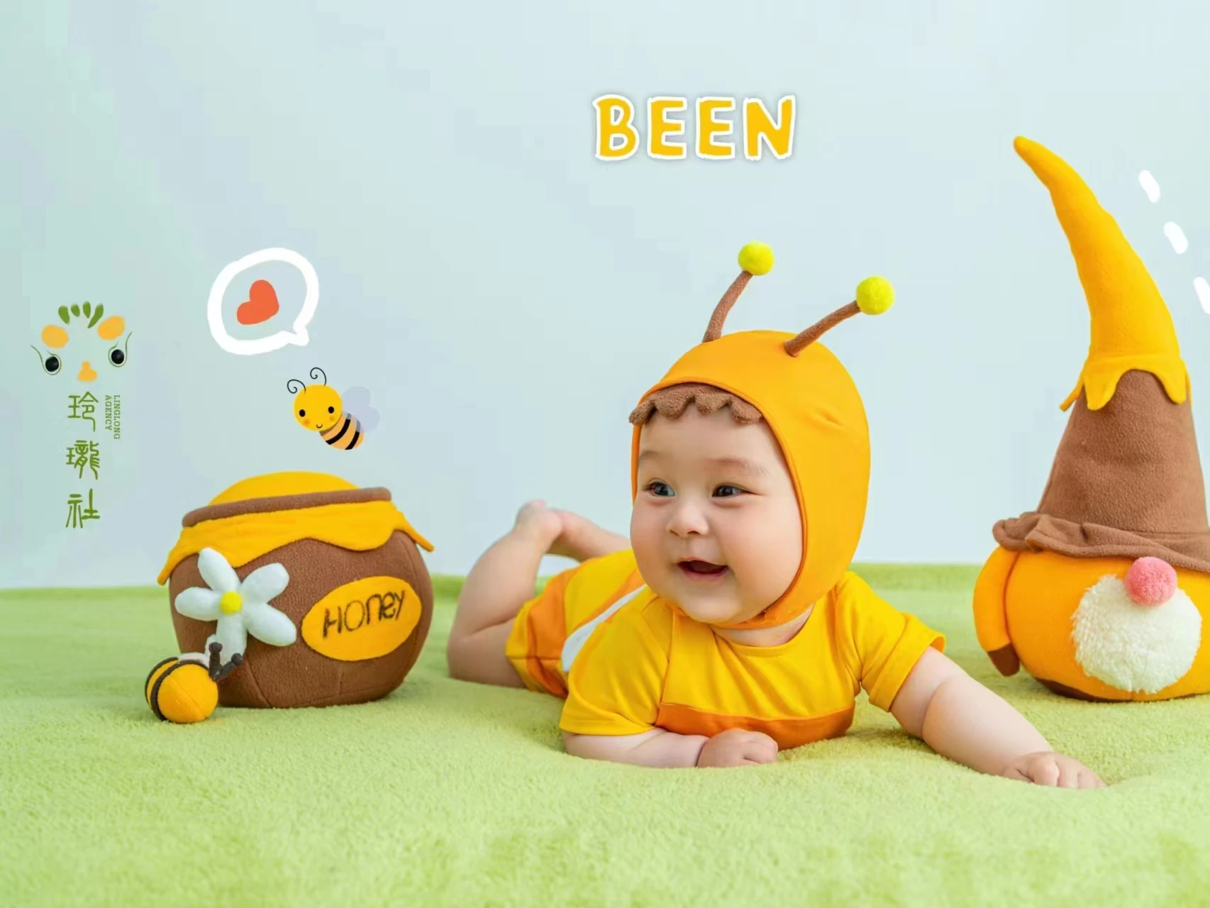 Newborn photography clothing props bee themed baby photography clothing studio baby full month photos 아기 코스프레  신생아