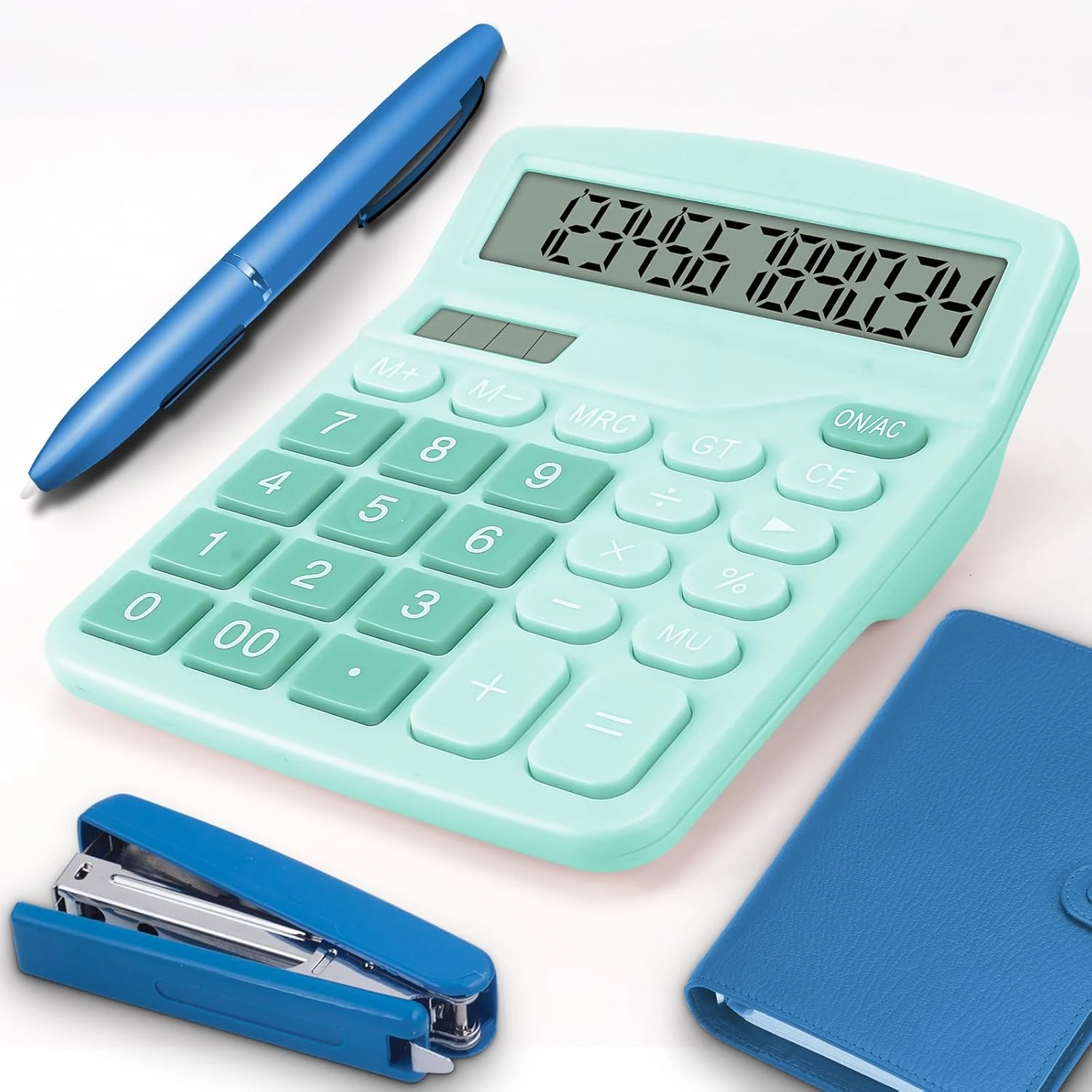 Calculator,Calculators Desktop,Desk Calculator Large Display，Battery and Solar Desktop Calculator,  Calculator Small,Big Butto