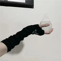 Punk Cross Pentacle Moon Pattern Long Fingerless Gloves Gothic Black Cuff Women Men Ninja Outdoor Cos Elbow Mittens Arm Warmers 6