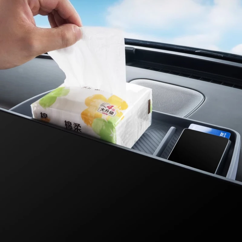 ل XPENG Xiaopeng G7 2025 2026 صندوق تخزين السيارة خلف الشاشة التحكم المركزي ETC قوس صينية الأنسجة صندوق الملحقات الداخلية #4