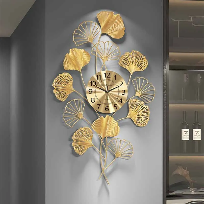 Metal Luxury Digital Wall Clock Movement Big Size Creative Unusual Wall Clock Golden Industrial Horloge Murale Home Decor