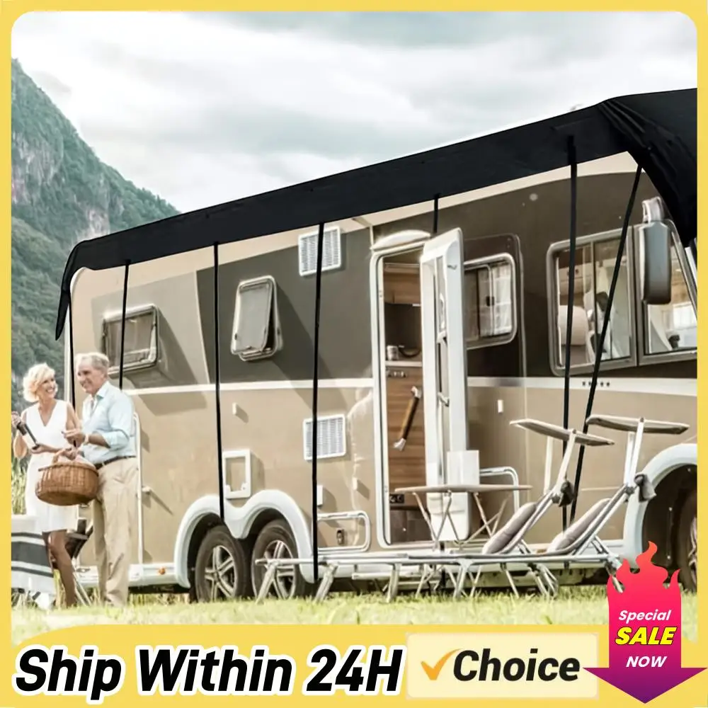 8.5x3m Caravan Roof Cover Weather-Resistant Caravan Rooftop Tarpaulin Foldable Motorhome Roof Cover for RV Travel Car Supplies