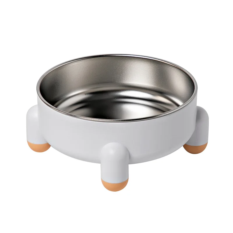 Pet Bowl High Leg Neck Protection Pet Stainless Steel Dog Bowl Dog Food Bowl Dog Washbasin Anti-slip Anti-collision Pet Supplies