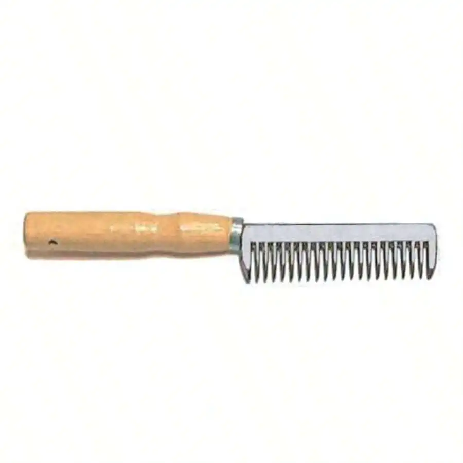 

Aluminum Horse Grooming Comb With Wooden Handle 7.5 Inch For Mane And Tail