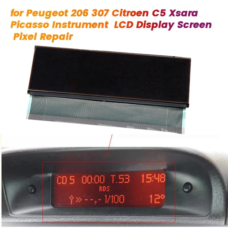 Car Central Navigator Radio LCD Display for Peugeot 206 307 Citroen C5 Xsara Picasso Instrument Screen Pixel Repair