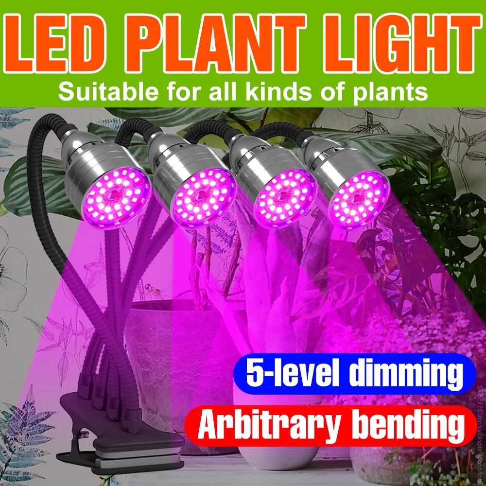 

LED USB Grow Lights Full Spectrum Indoor Plant Cultivation Lamp For Hydroponic Flower Vegetable Timing Auto On/Off Dimmable DC5V