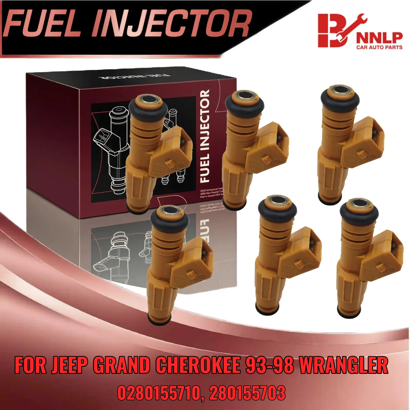 

For Jeep Grand Cherokee 1993 1994 1995 1996 1997 1998 For Wrangler Comanche ZJ L6 6x Fuel Injector Set 0280155710