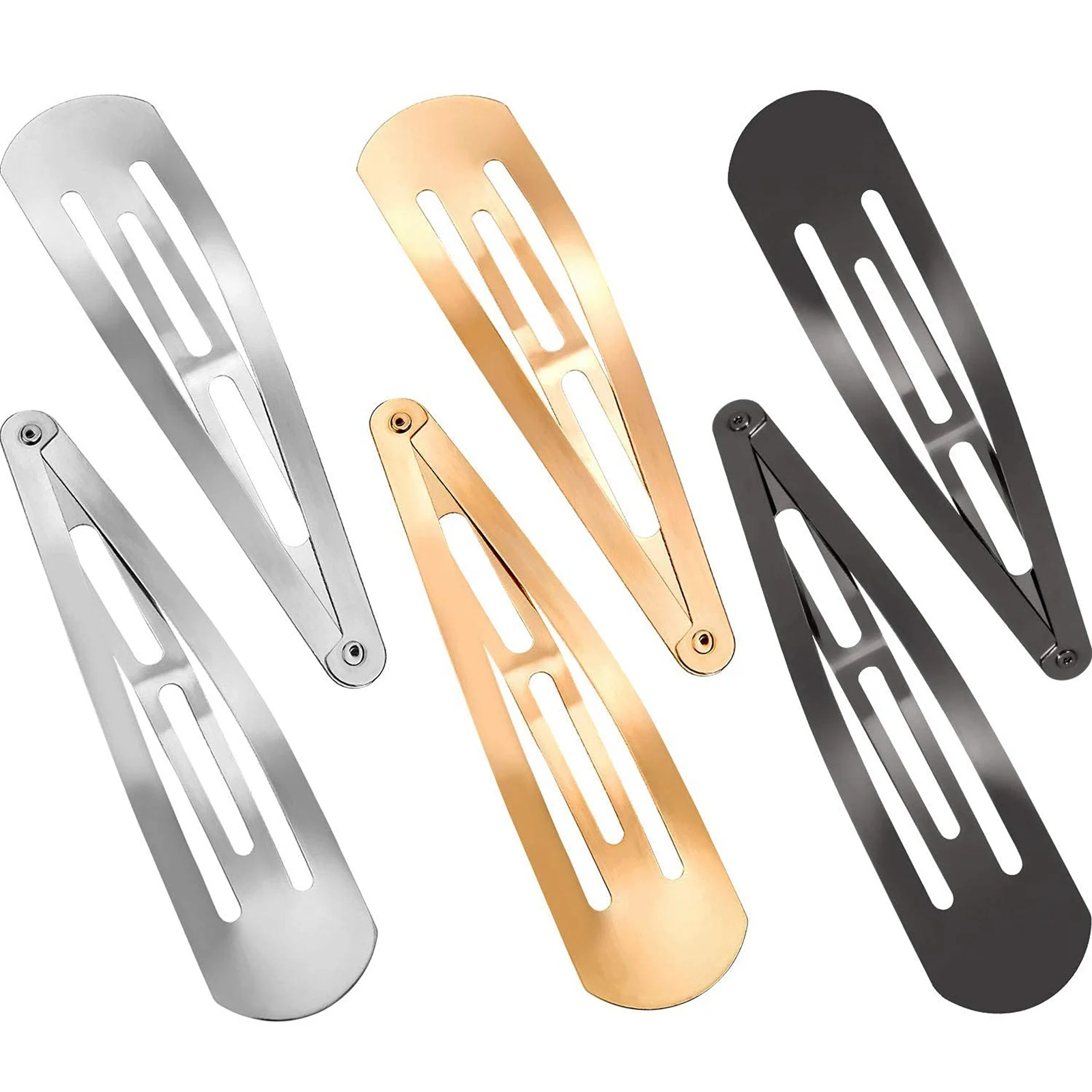 

10pcs Large No Slip Metal Snap Hair Clips Grips Hair Barrettes Teardrop BB Clips for Girls Women Hair Accessories