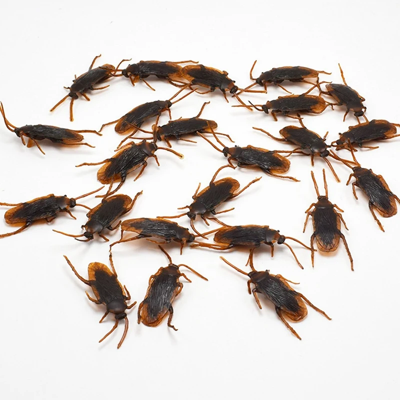 500PCS Halloween Simulation Cockroach Xiaoqiang Tricky Funny Disgusting Scary Toy Prank Props