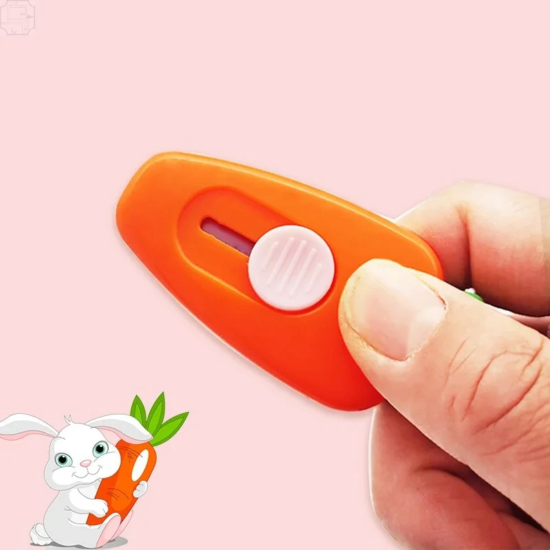 Cute Mini Carrot Shaped Utility Knife Pocket Box Cutter DIY Craft Wrapping Office School Stationery image 4
