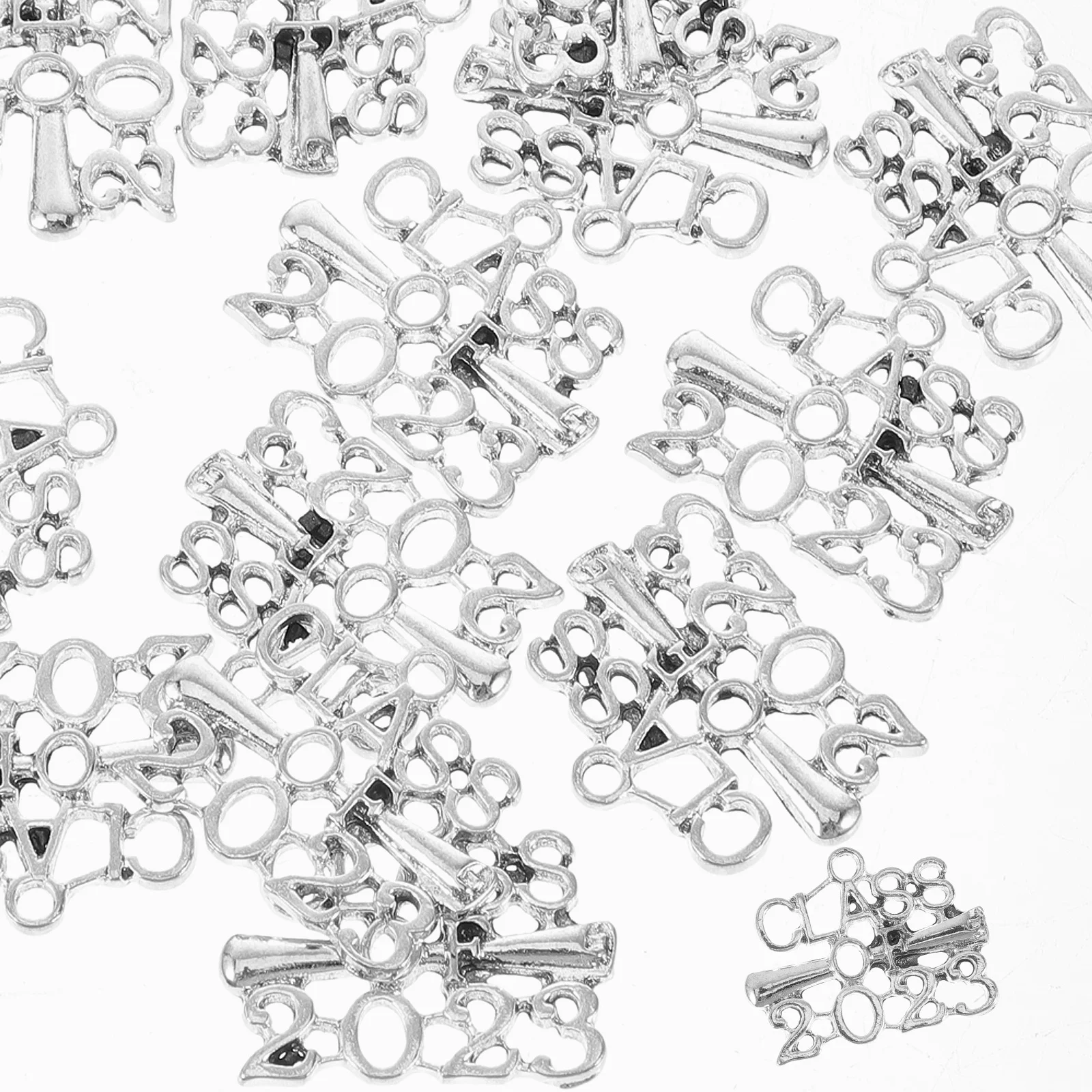 

20pcs Class Of 2023 Graduation Charms Grad Decorative Keychain Pendants Jewelry Accessories Diy Metal Small Bag Hanging
