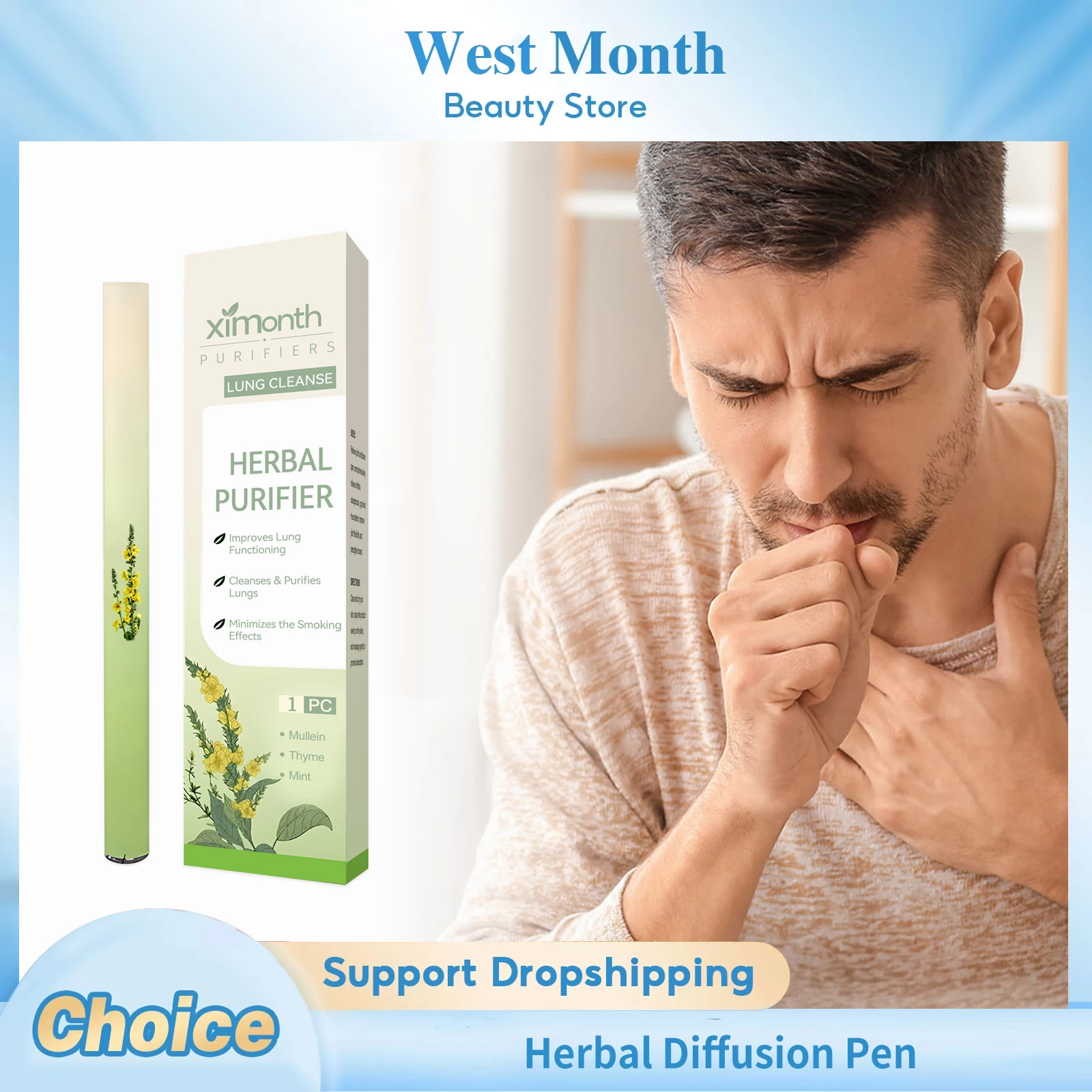 Herbal Diffusion Pen Boost Clear Breathing Lung Cleansing Protect Liver Relieve Fatigue Improve Sleep Quality Health Energy Bar