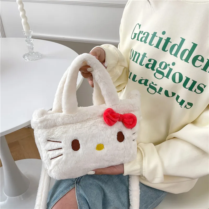 Plushies Sanrio Hello Kitty Shoulder Bag Kuromi Handbag My Melody Crossbody Plush Backpack Makeup Pouch Women for Gift Tote Bag