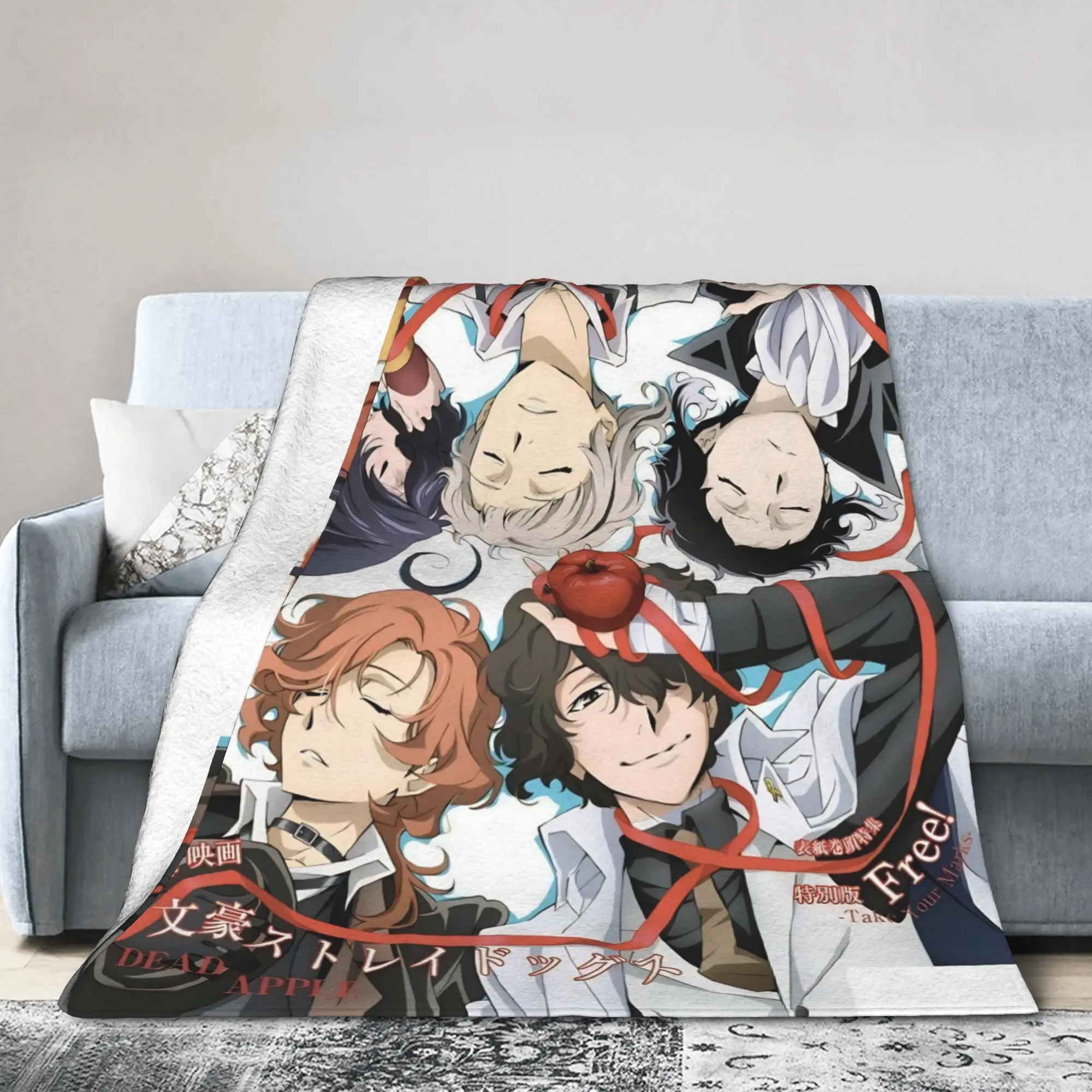 Anime Bungo Stray Dogs Blankets Fleece Decoration  Multi-function Soft Throw Blanket for Home Outdoor Plush Thin Quilt