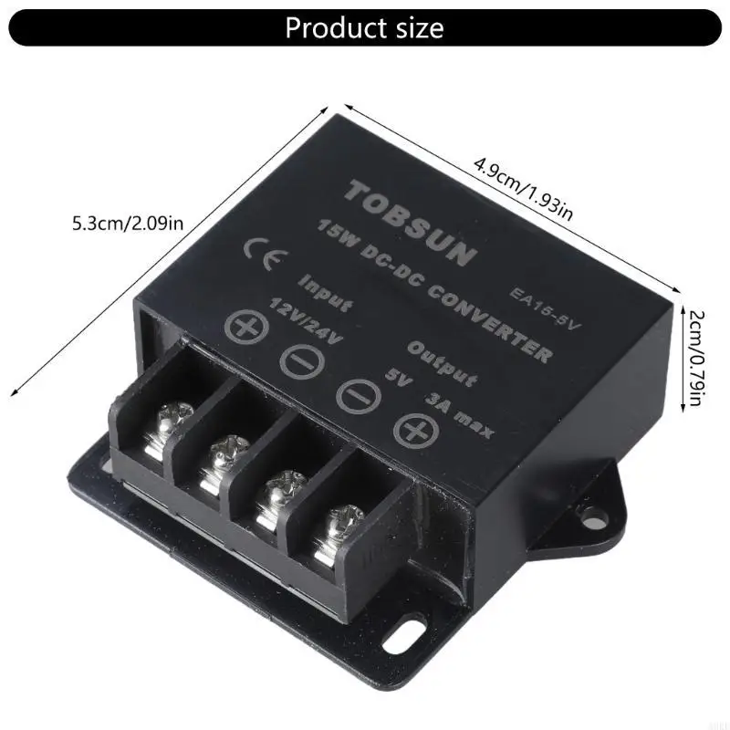 A0KE 12V/24V to 5V Converter Regulator Car Step Down Reducer for LED Lighting