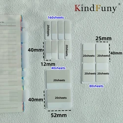 40/80/160 Sheets Transparent Sticky Notes Self-Adhesive Reading Annotation for Books Notepad Bookmarks Memo Pad Index Tabs