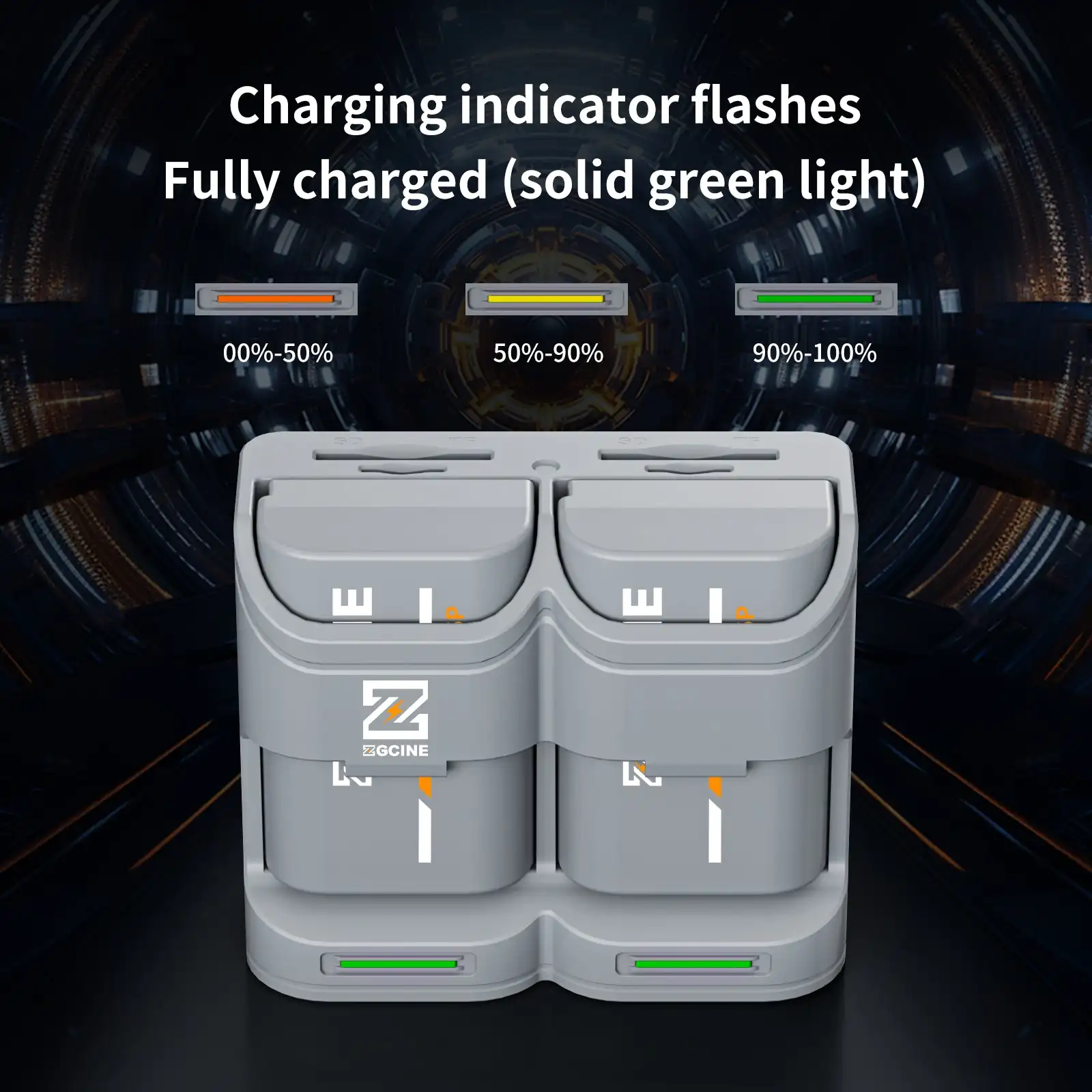 ZGCINE LPE6 Travel Charging Case with USB-C PD Battery Charger for Canon LPE6/E6NH/E6P Camera Battery view 3