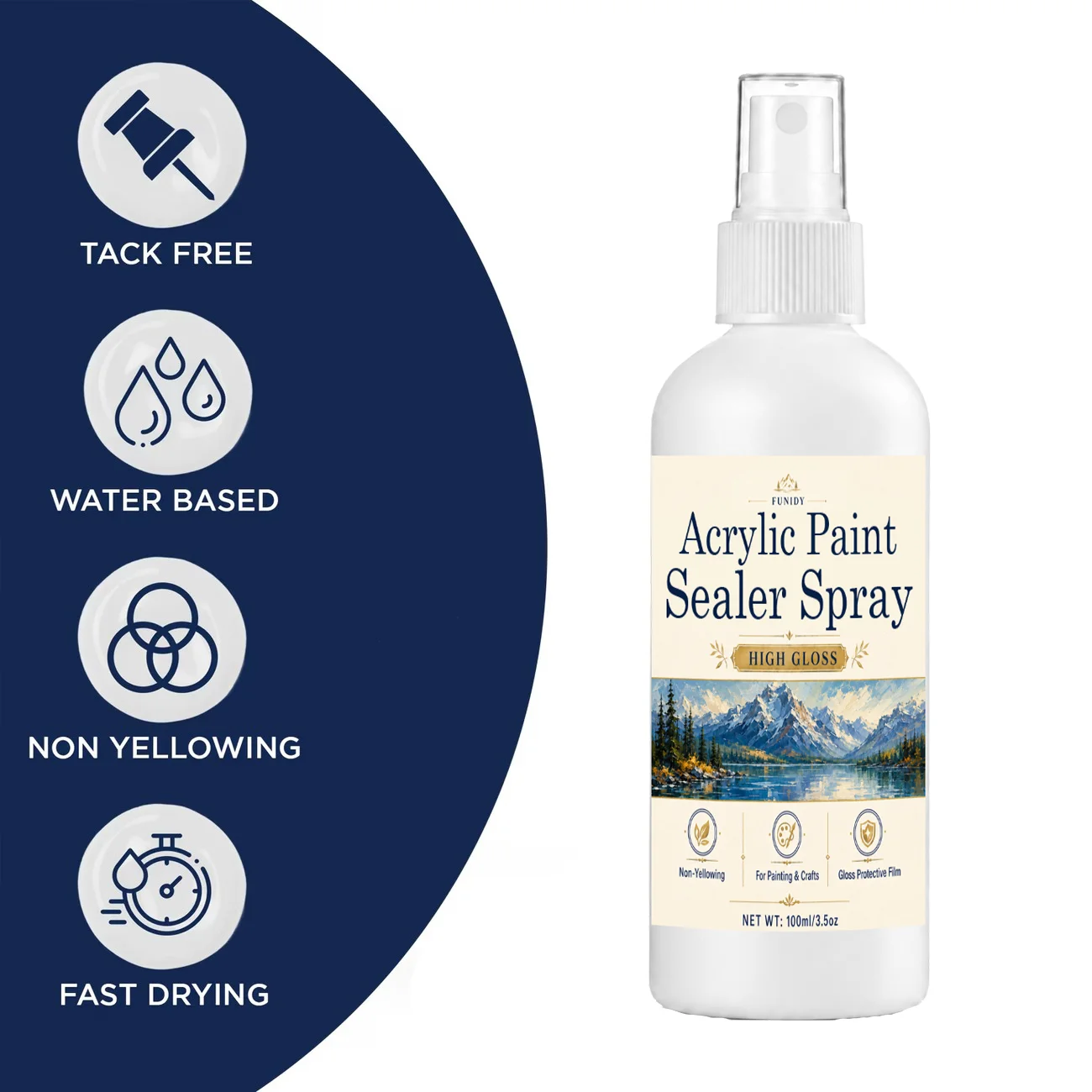 Acrylic Varnish, Gloss Finish, Extraordinary Hardness & Permanence, Scratch Resistant & Non-Yellowing, Outdoor and Indoor