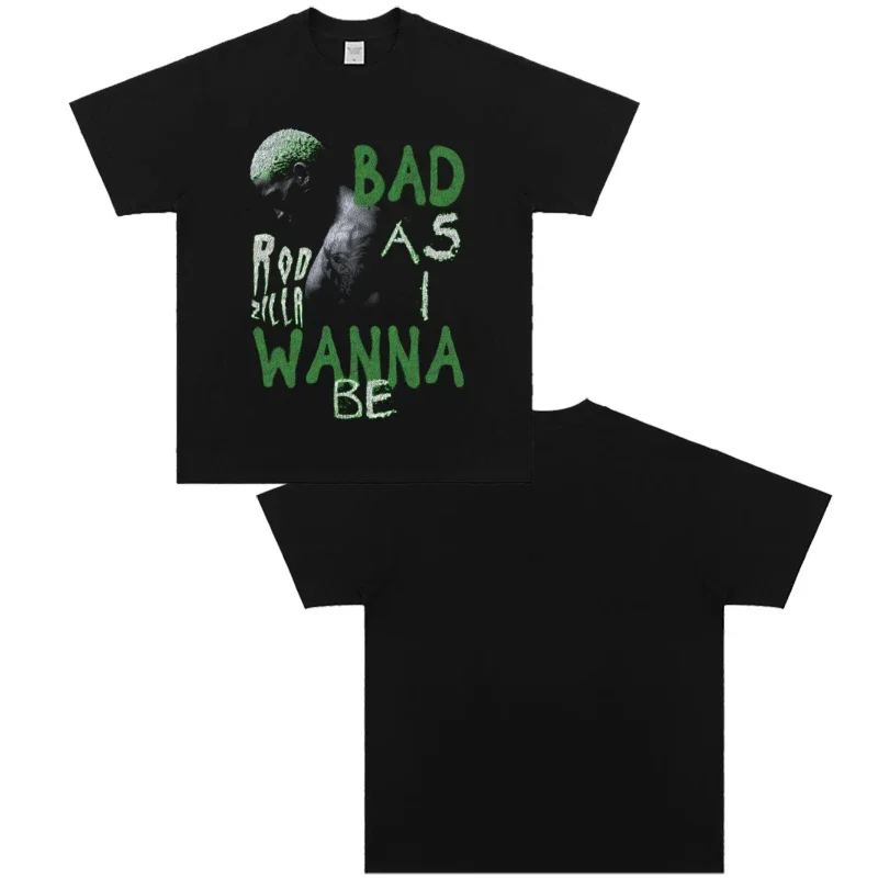 الصيف دينيس رودمان تي شيرت المرأة خمر تي شيرت القطن المحملة Harajuku الذكور مانغا التي شيرت تي شيرت Y2k تي شيرت جرافيك تي شيرت