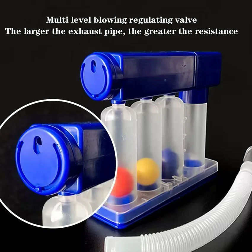 تمرين إعادة التأهيل بعد العملية الجراحية لقدرة الرئة باستخدام جهاز تدريب التنفس ثلاثي الكرات لوظيفة الرئة