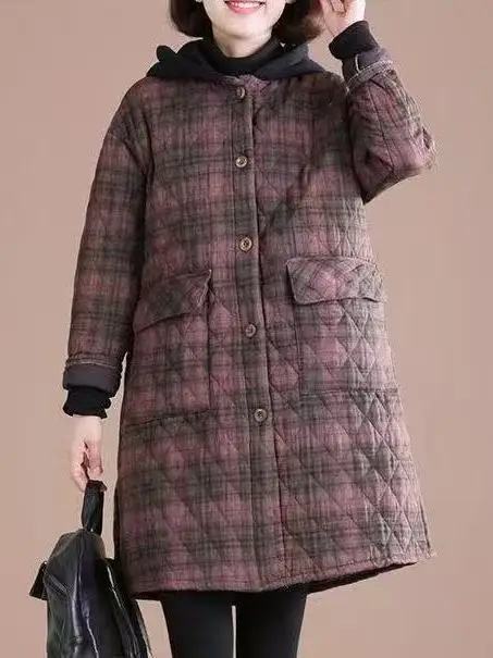 

Новая зимняя повседневная куртка средней длины с капюшоном, женская свободная утепленная куртка из полиэфирного волокна для похудения, верхняя одежда