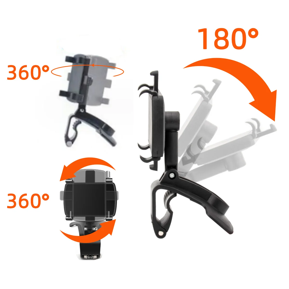 Dashboard Car Phone Holder ABS Mobile Phone Sun Visor Holder Auto Rear View Mirror Phone Support 360 Degree Rotation Accessories image 3