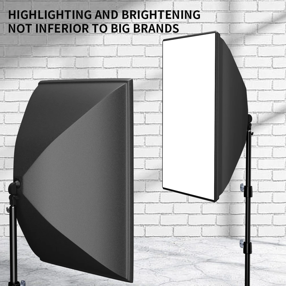 

SH Photography 50x70CM Softbox Lighting Kits Professional Light Box System With E27 Photographic Bulbs Photo Studio Equipment