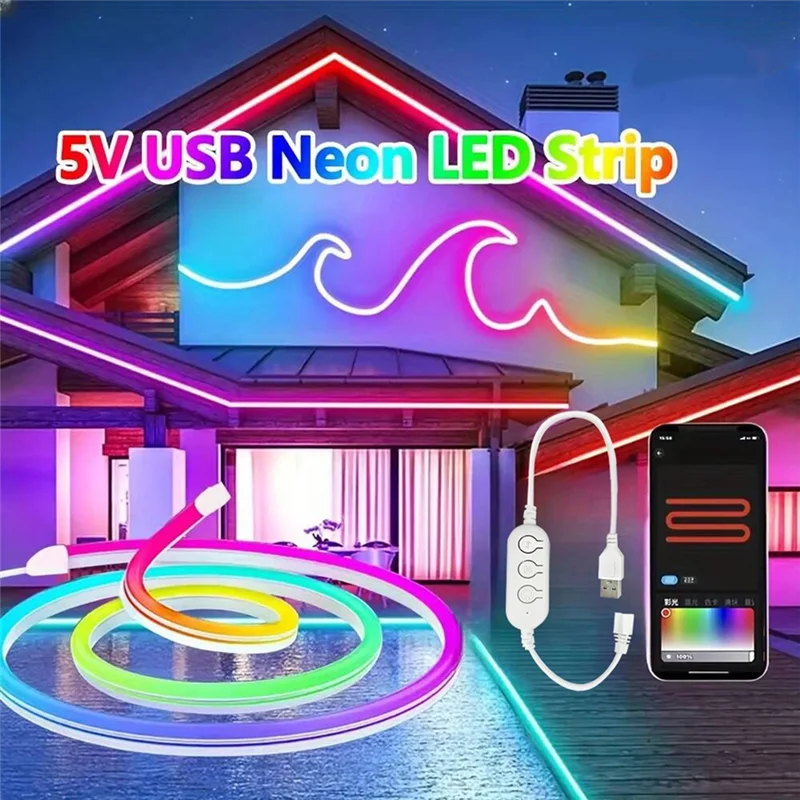 ABUL-Neon Светодиодные ленты 60 светодиодов/M Светодиодная неоновая лента IP67 Открытый RGB Светодиодный неоновый свет Водонепроницаемый
