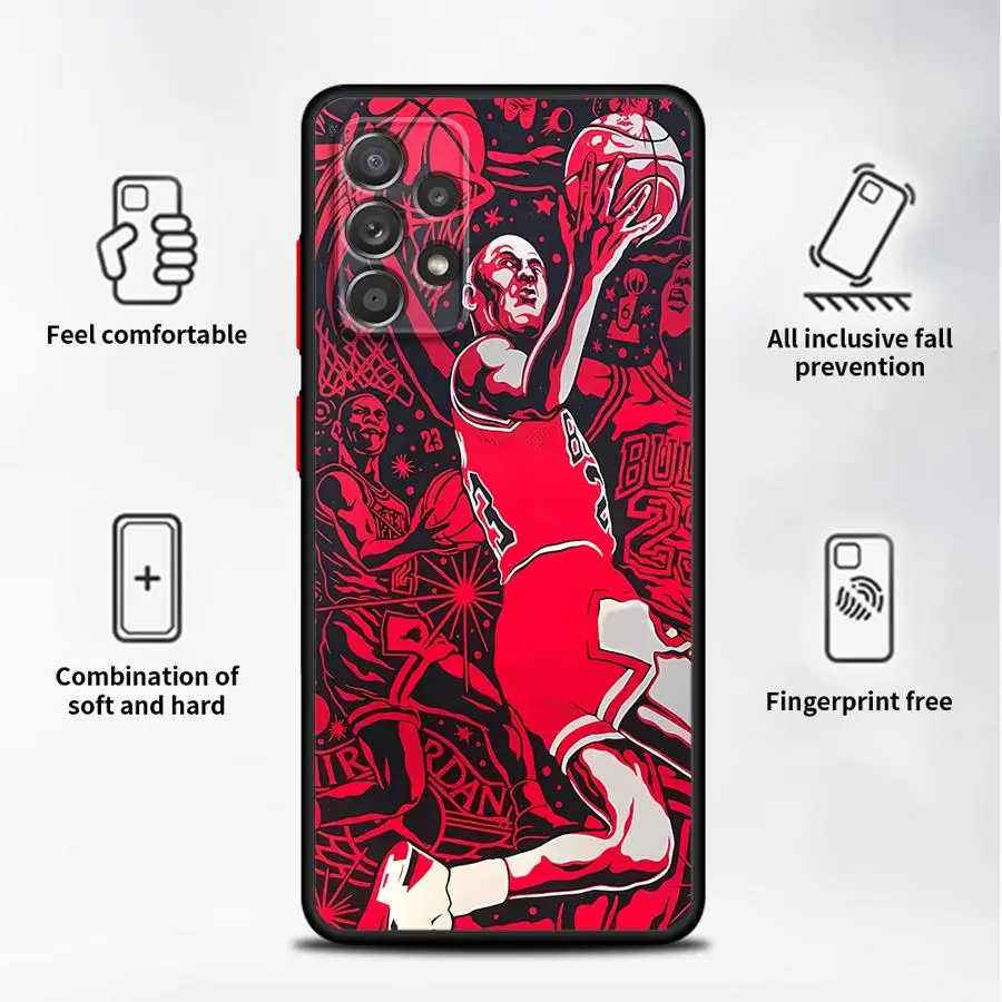 عودة غطاء الهاتف حقيبة لهاتف سامسونج غالاكسي A21s A25 A26 A36 A35 A33 A53 A54 A52 A56 A34 A24 A73 كرة السلة رجل كول #6