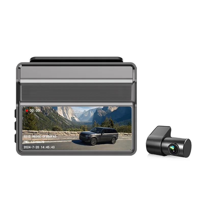 Caméra de tableau de bord pour voiture, double objectif 2K + 1080P, enregistrement DVR, Vision nocturne, enregistreur vidéo