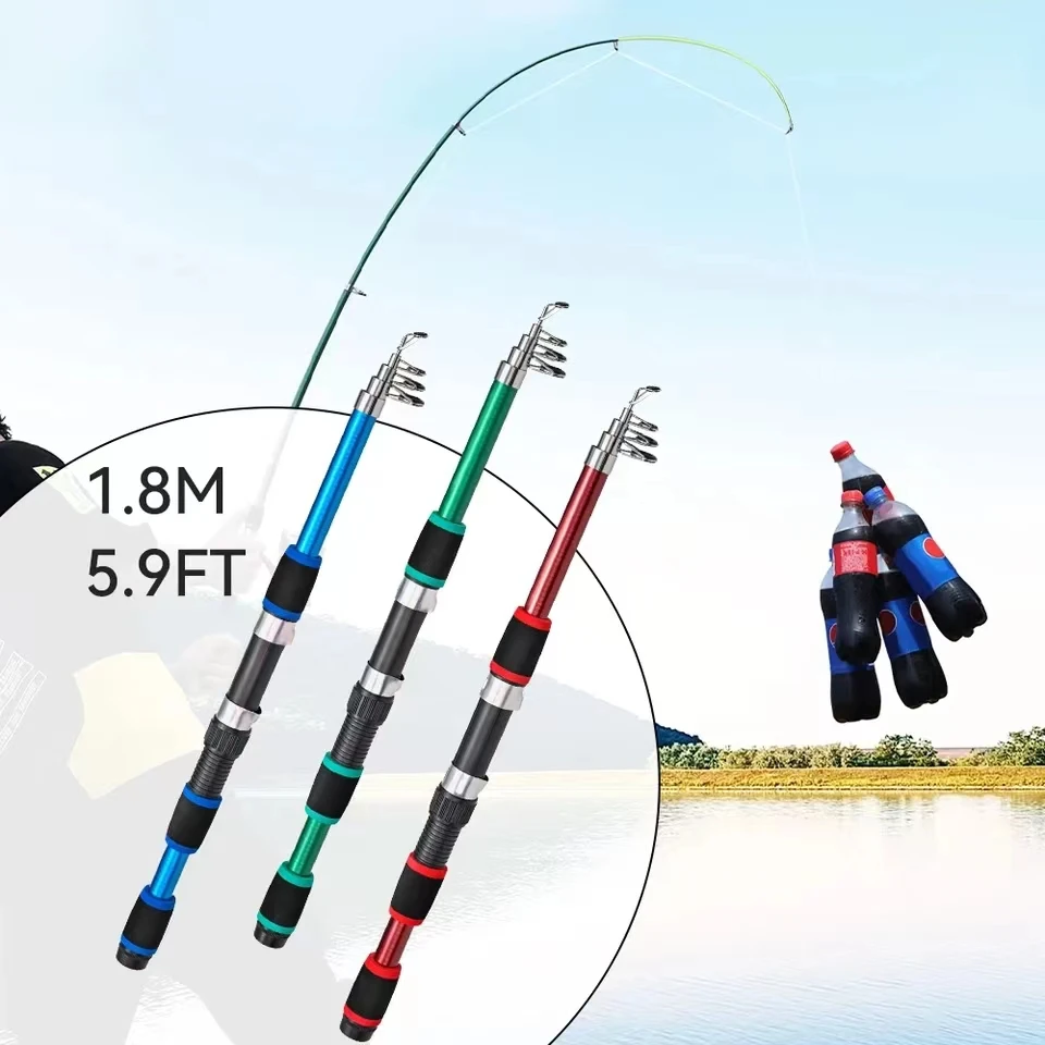 

Fishing Pole Set Full Kits With Telescopic Fishing Rod And Spinning Reel Baits Hooks Travel Pole Set