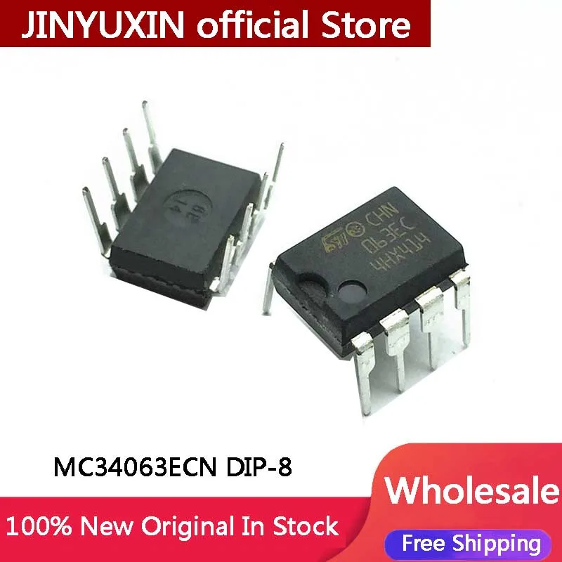 10-100Pcs 100% New Original MC34063ECN DIP-8 063EC DC DC converter IC Chip In Stock Wholesale