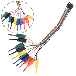 테스트 후크 클립 로직 분석기 케이블 그리퍼 프로브 와이어 클램프 키트, 옐로우, 레드, 블랙, 그린, 화이트, 블루, 10 개, 20cm