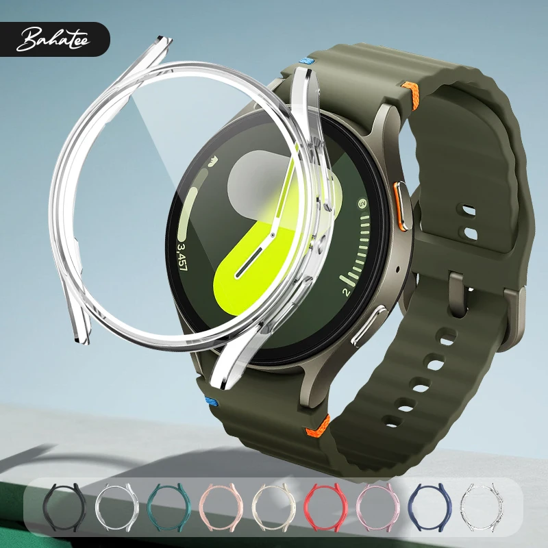 

PC Case with Tempered Glass for Samsung Galaxy Watch 7 44mm 40mm Ultra 47mm Full Cover Thin Anti-Scratch Oil-Proof HD Shell