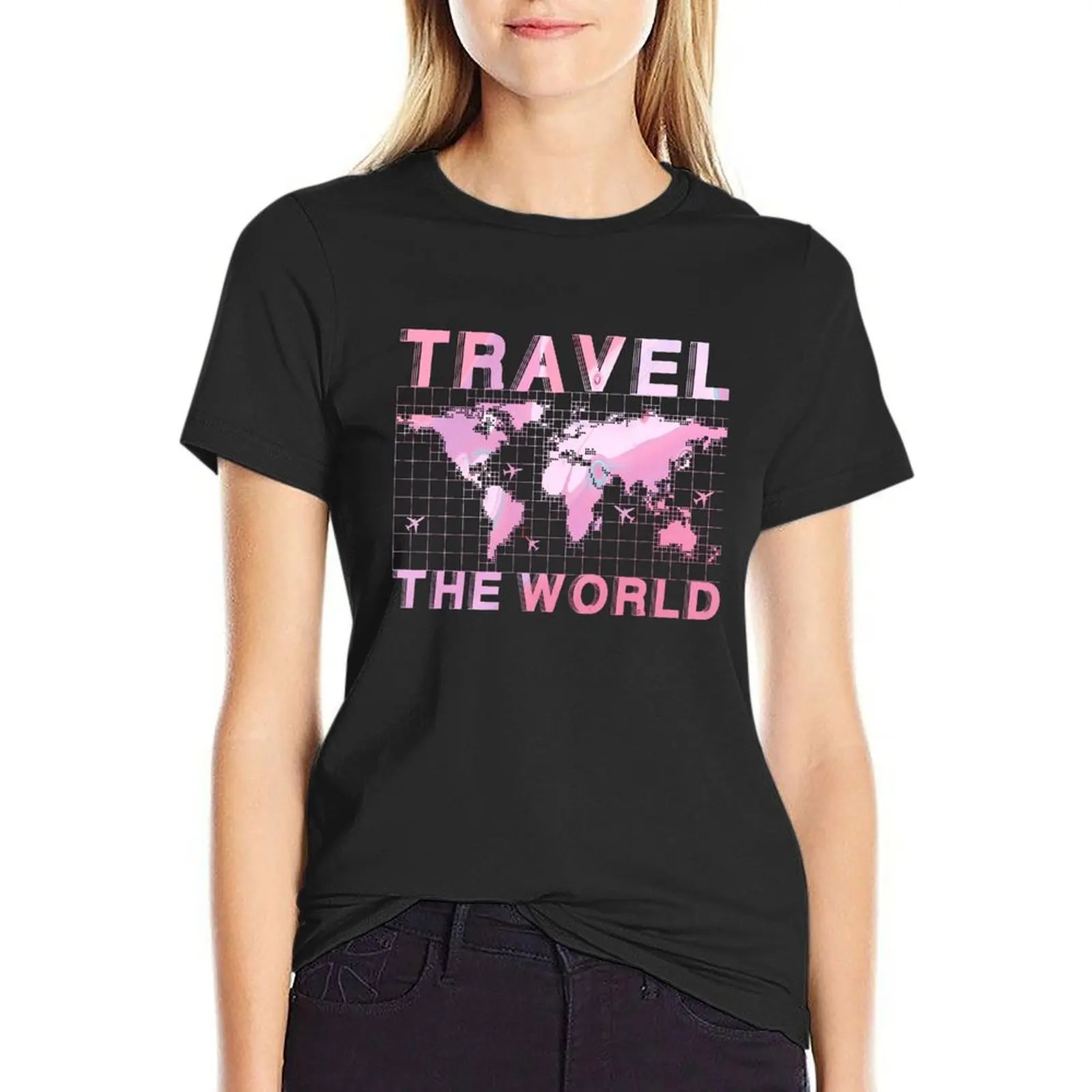 Female World Traveler T-Shirt quick drying graphics heavyweights white t-shirts for Women