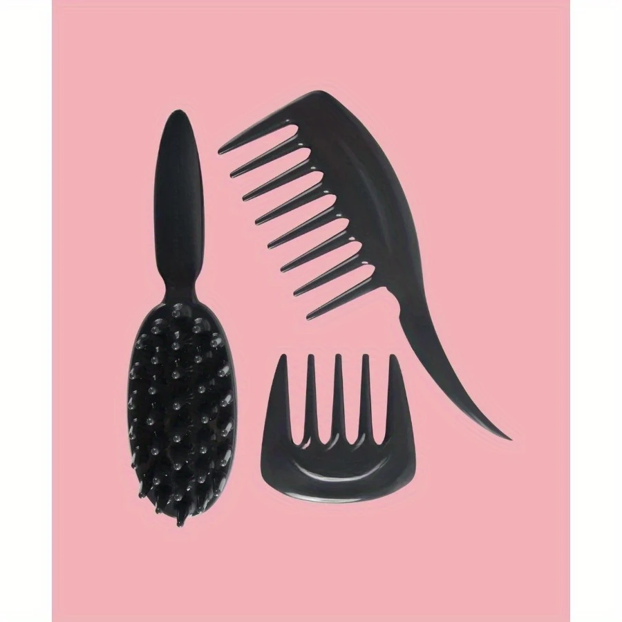 

Wide Tooth Comb Curved Handle - Gentle Detangling for Wet & Curly Hair, Ergonomic Grip for Pain-Free Styling.
