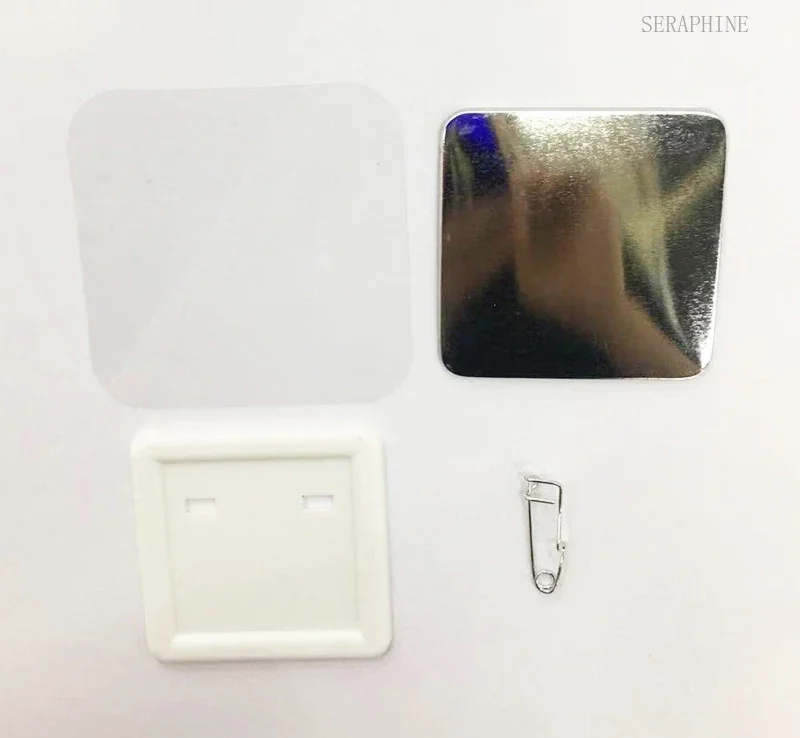 100 Pcs /Set Square Plastic Sheet Badge 32/55mm Badge Consumables Consumables Machine Blank Materials Accessories