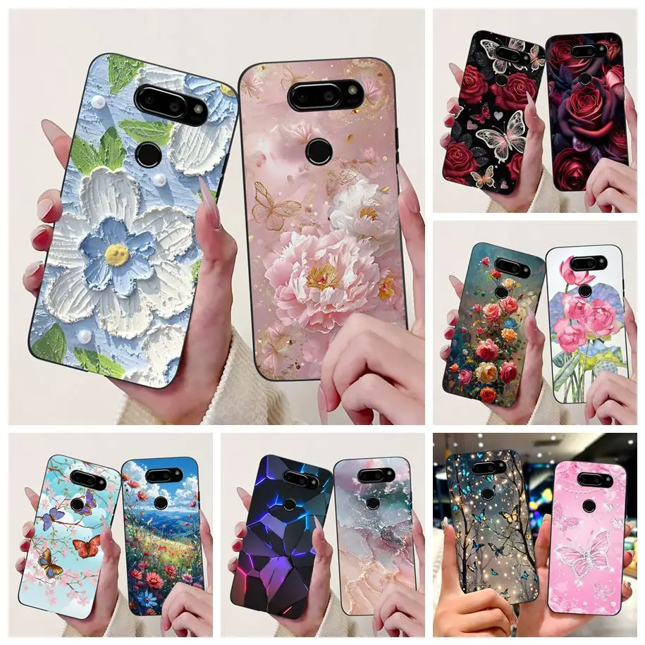 Para LG V30 funda V30 Plus V30 + H930 H933 H931 funda de moda flores mármol fundas de teléfono de silicona suave para LG V30s V30 Thinq parachoques