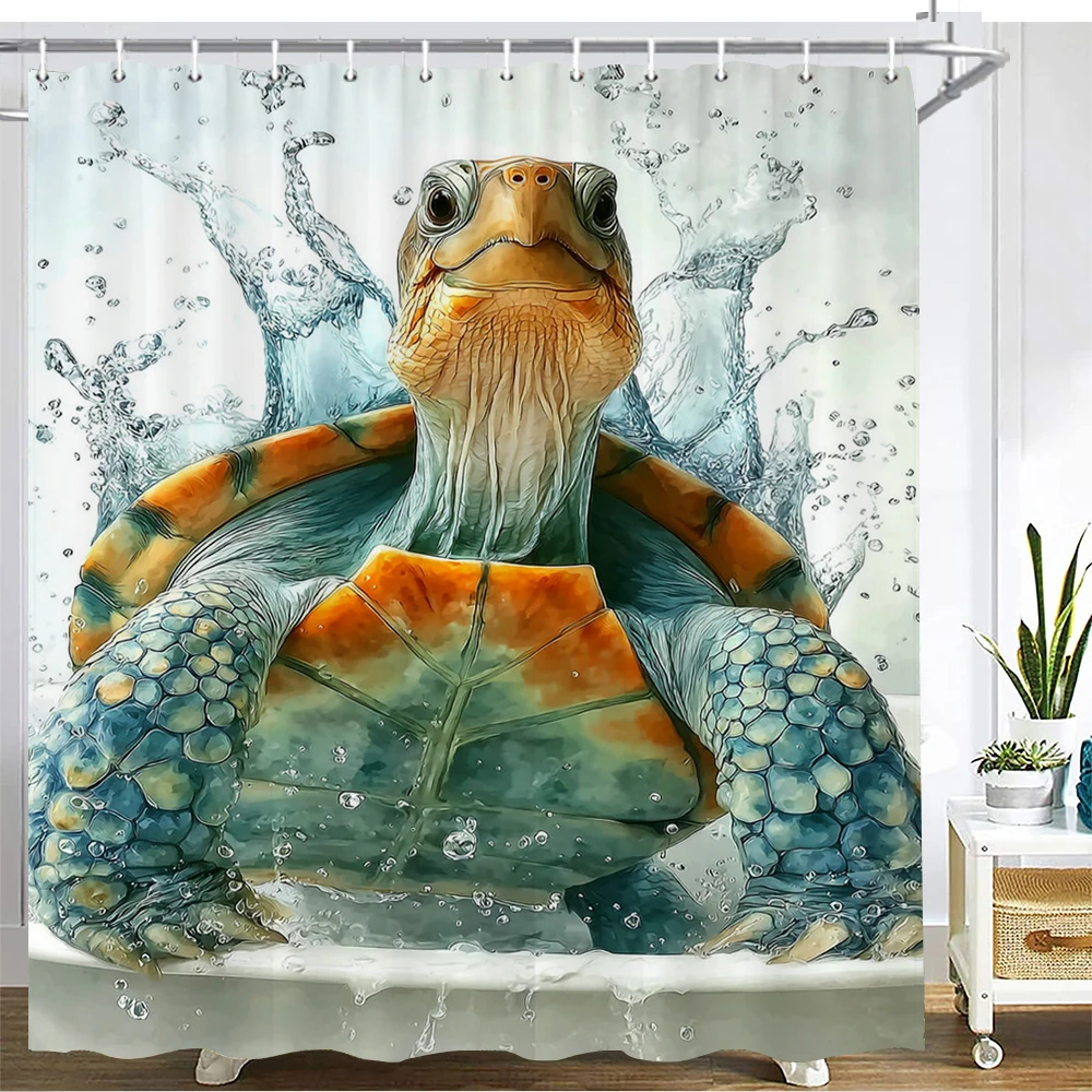 

Funny and creative animals turtle Shower Curtain Bath Curtain Printing Polyester Bathroom Curtains for Home decoration curtain