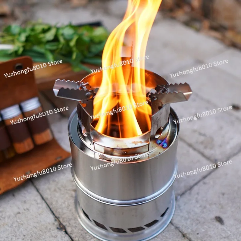 Outdoor folding wood stove stainless steel portable camping stove burner picnic wood gasification stove