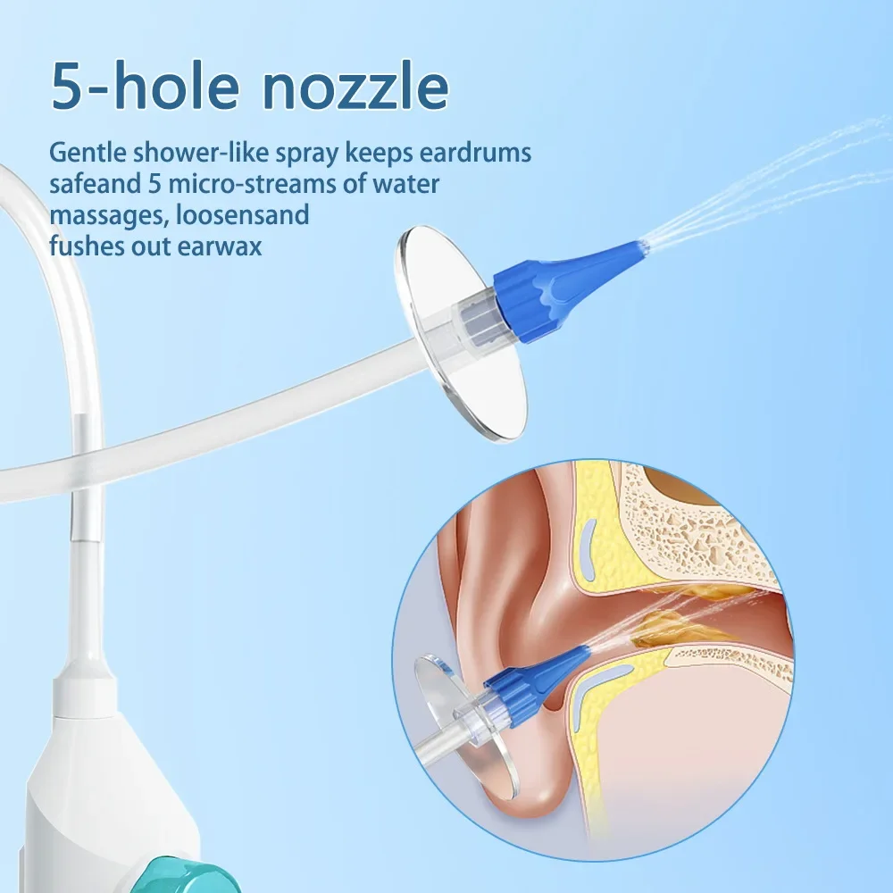 Ear Wax Removal Manual Ear Irrigation Flushing System EarWax Clean Tool Safe and Effective Water Cleaner Kit Ear Cleaner