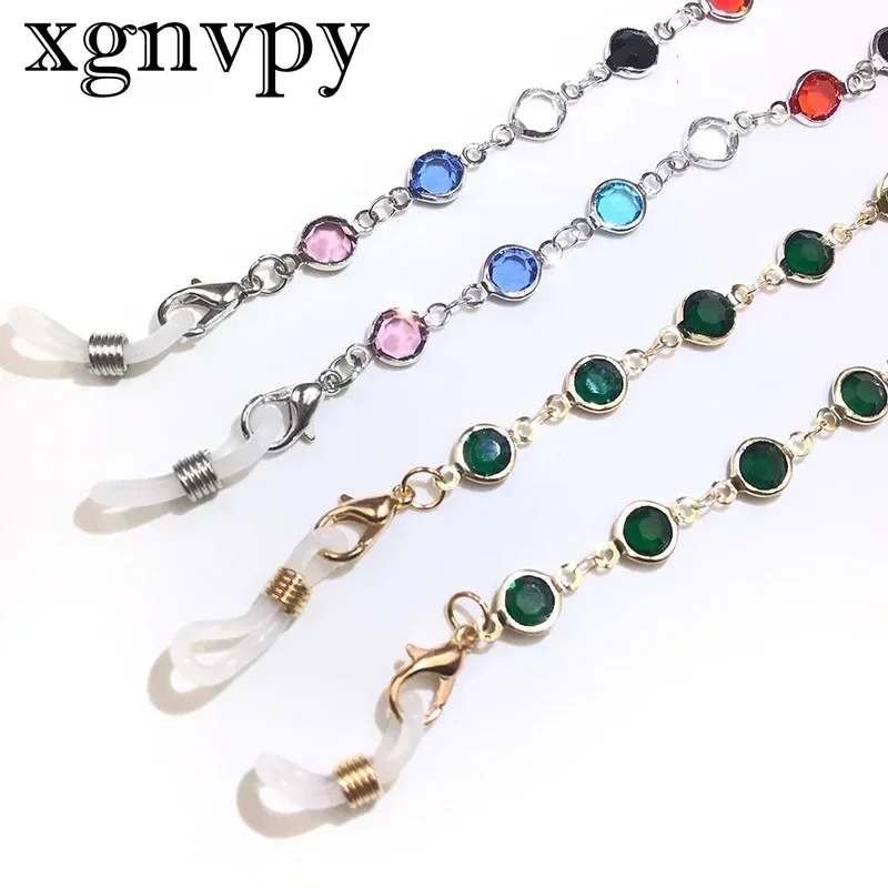 xgnvpy Glasses Chain Advanced Sense Lanyard Cross-border Amazon Metal Jewelry Accessories Color Crystal Non-slip Hanging