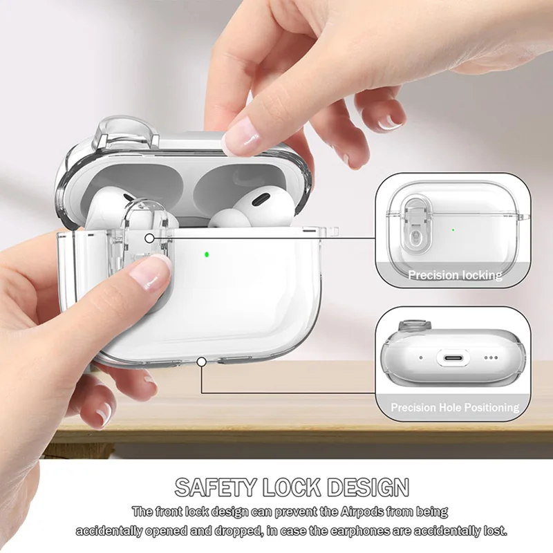 Custodia per auricolare Bluetooth senza fili in cristallo trasparente per Airpods Pro 2 Custodia per scatola di blocco interruttore trasparente in TPU per Airpods 1 2 3 2021