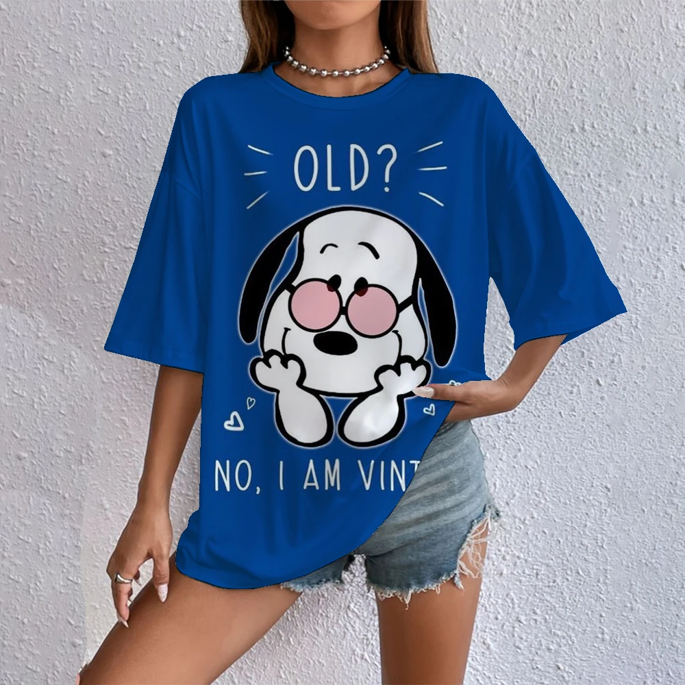 Snoopy T-Shirt Vrouwen Snoopy Print Cartoon Harajuku Vrouwelijke T-shirts Casual Tops Korte Mouwen Tees Vrouwen Kleding Y2K