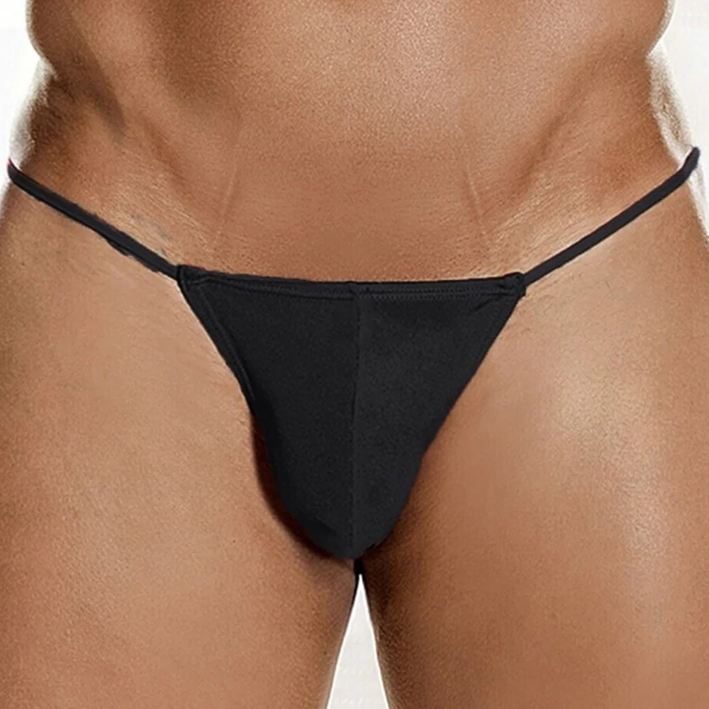 Tanga transpirable de cintura baja para hombre, ropa interior Sexy con bolsa para bulto, suspensorio sin costuras, lencería porno