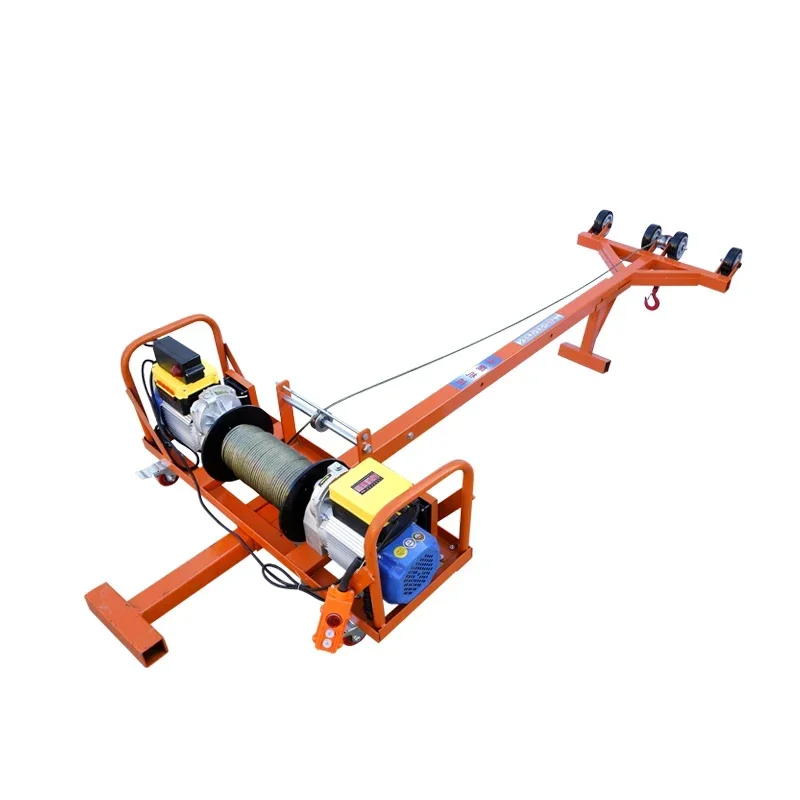 Dual motor crane household 220v easy lifting door and window glass broken bridge aluminum window small lifting lifting crane