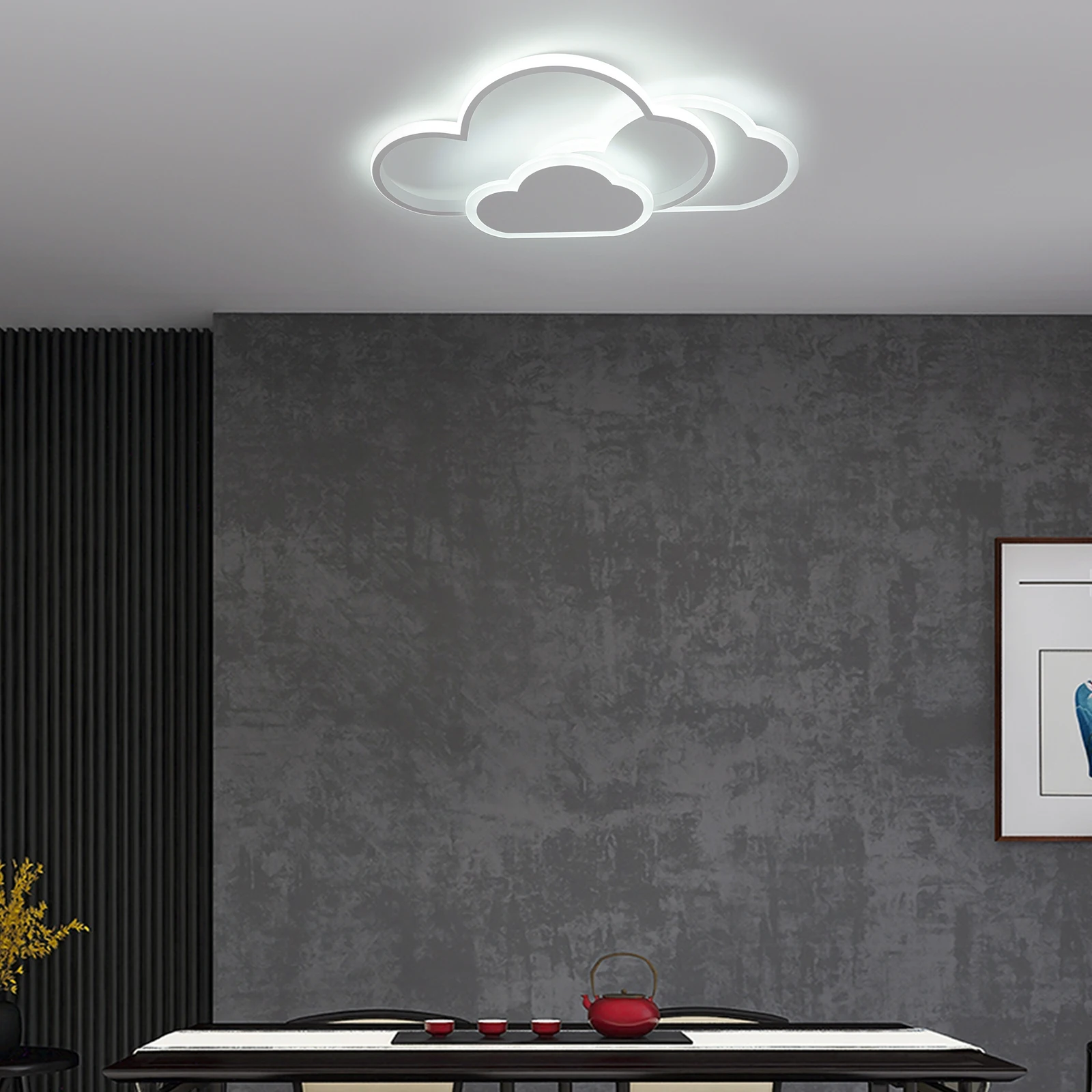 

42W Three-color Changing LED Ceiling Light Bedroom Ceiling Lamp Cloud Ceiling Light