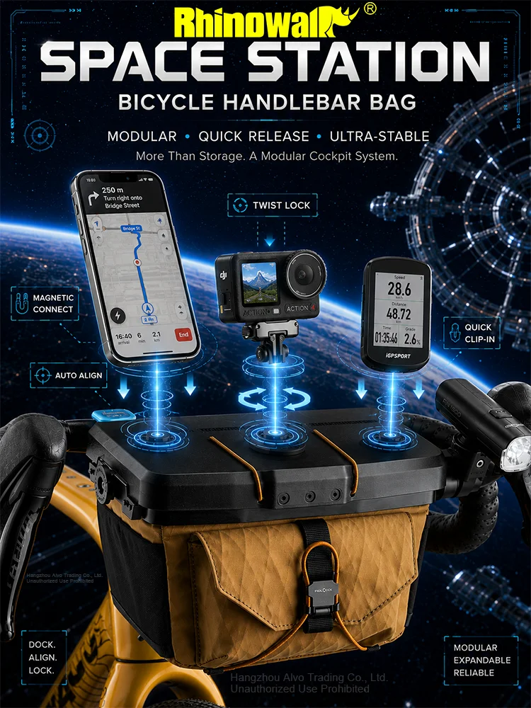 AliExpress Rhinowalk Bicycle Handlebar Bag 3.3L Modular Quick Release Bike Front Storage Bag with Accessory Mounts for Road MTB Gravel Bike